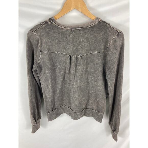 Eri + Ali Weckerlie Scalloped Acid Wash Sweatshirt Size XS - Picture 5 of 5